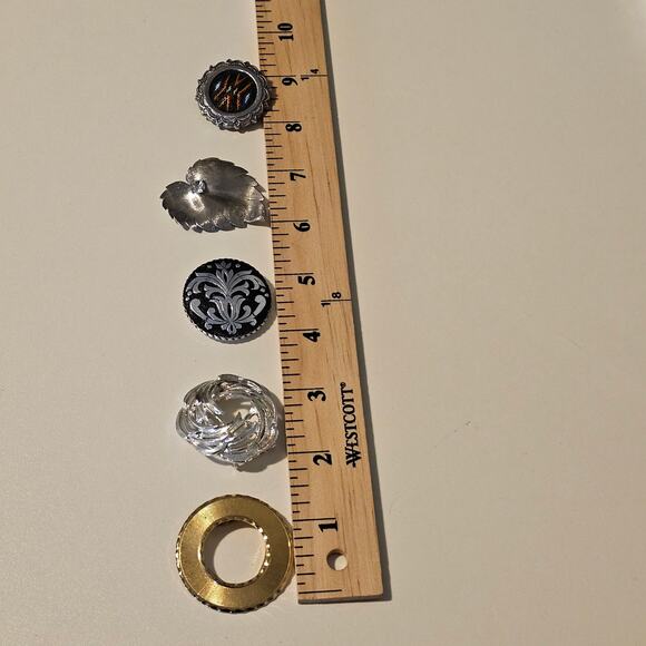 Vintage Scarf Clip Lot - Gold, Silver, Southwestern & more - some West Germany - Picture 11 of 11